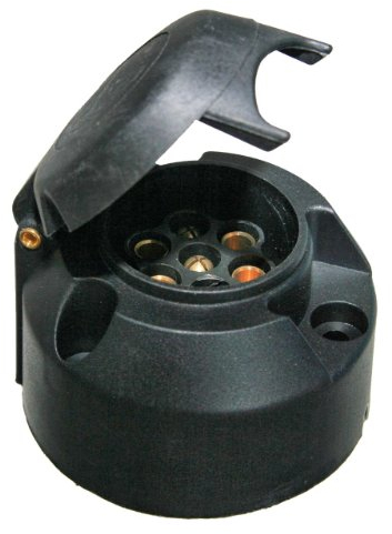 1x 7-polige Steckdose für 12V Anhänger mit Klappe AHK Dose Caravan Kfz Neu Old-Harvest