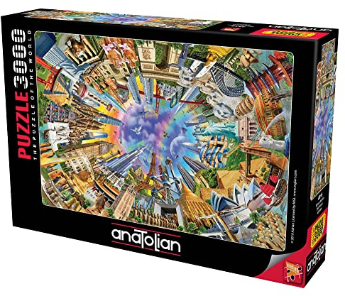 Anatolian Puzzle 3000 Teile - 360 Welt (Weltmonumente) | Puzzle-Größe 120cmx85cm (H)