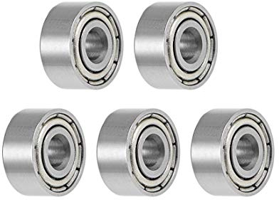 sourcing map 5 Stück Kugellager Rillenkugellager MR93ZZ 3mm Innendurchm 9mm Außendurchm 4mm Bohrung Doppelt Geschirmt Chromstahl Z2 für Skateboard 3D Drucker Roller Inline Skates