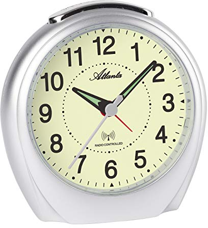 Atlanta Funkwecker Analog mit Licht Leuchtzifferblatt Repetition Crescendo Silber - 1865/19