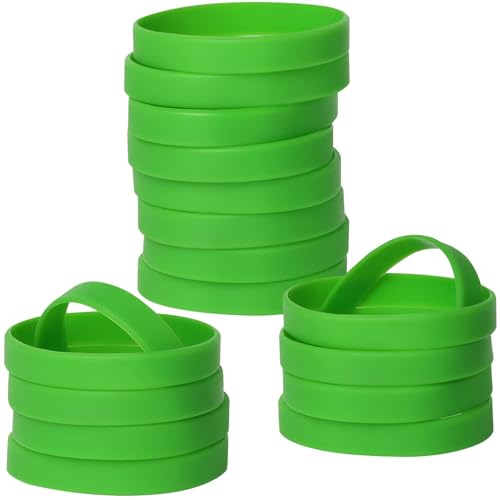 LVNRIDS Braccialetti elastici in Silicone verde 50 pezzi, 20.2 cm Riutilizzabile Braccialetti in Gomma per Uomo Donna, Bracciale Colorati per Feste, Eventi, Festival Musicali,Sport