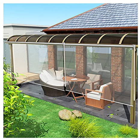 QWEASDF Waterproof Transparent Roll-Up Blind, Clear Backyard Garden Roller Shades, Plastic Windproof Curtain, Weatherproof without Affecting The Enjoyment of Outdoor Scenery,85x100cm/19.6x39.3in