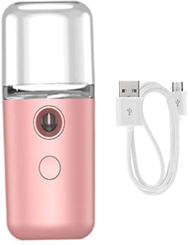 Nano Facial Mister,Face Steamer,Mini Face Mist, Facial Sprayer Humidifier Portable Handy Mister Beauty Skin Care USB Rechargeable Machine 30ml Pink