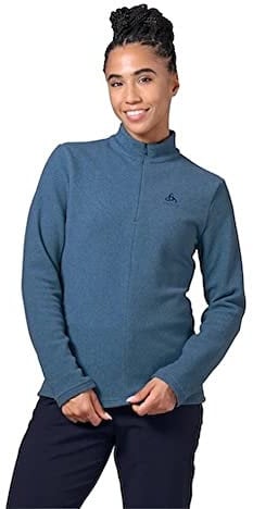Odlo Damen Langarm Shirt mit Reißverschluss ROY, blue wing teal - reef waters, XS
