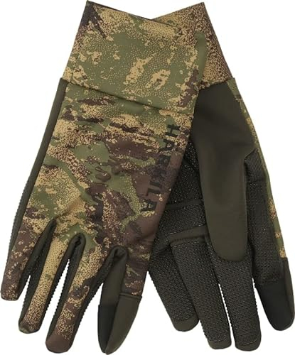 Härkila Deer Stalker Camo Fleecehandschuhe - Jagdhandschuhe mit Touchscreen-Finger - Handschuh für die Jagd mit Insektenschutz-Behandlung, Größe:L