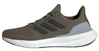 adidas Pureboost 23 Shoes, Zapatillas para Correr Hombre, Olive Strata/Core Black/Halo Silver, 42 EU