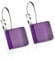 ALEXASCHA® Edelstahlohrringe hängend mit quadratischen Glassteinen • Kurze Ohrhänger mit Klappverschluss • 2cm lang • Steingröße 10 mm x 10 mm x 3 mm (Amethystlila)