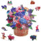 GLOBLELAND 120Pcs Flower Basket Wooden Jigsaw Puzzles for Adults 11.2x11.6inch Colorful Flowers Wooden Puzzles for Children for Anniversary Birthday Gift