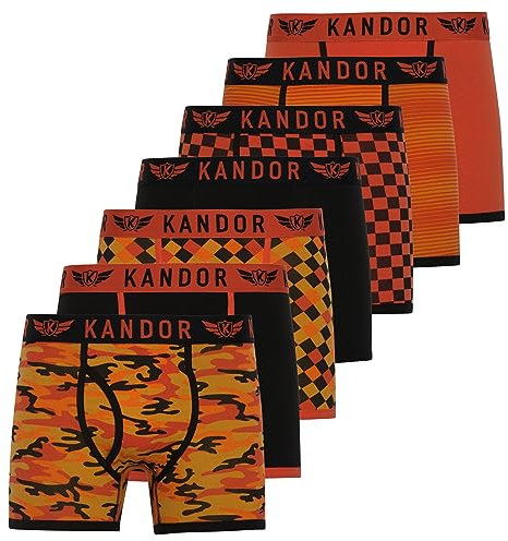 Kandor mens boxers – boxer shorts for men multipack of 7, comfortable stretch cotton men’s underwear trunks, colourful & black underpants, multi pack man briefs JECKERS (M,JECKERS Pack B)