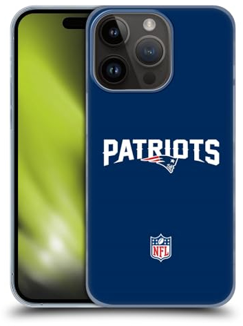 Head Case Designs Offizielle NFL Einfarbig New England Patriots Logo Harte Rueckseiten Handyhülle Hülle Huelle kompatibel mit Apple iPhone 15 Pro
