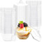 YancLife 50 Pcs Dessert Cups,100ml Plastic Dessert Pots with Lids and Spoons, Octagon Clear Mini Cup Reusable Serving Dessert Bowl DIY Ice Cream for Wedding, Birthday Parties Cheesecake Desserts
