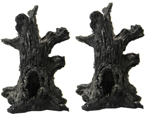 Amosfun 6 Schwarze Tote Baumstammverzierung Trunks Figur Figur Harz-Statue Harzornamente Baumstatue aus Harz Sukkulente Pflanzen