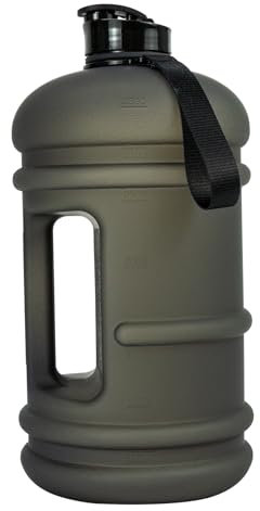 TOOFEEL 1 Gallon Water Bottle - 128 oz With Flip Lid, Measurements Marked, Leak Proof BPA Free Jug for Gym, Sports - Matte Black