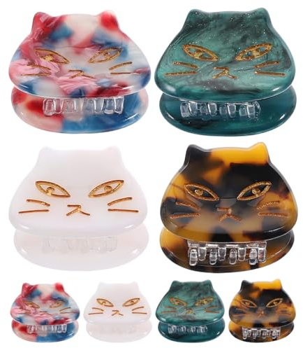 Beavorty 8 Stk Katze Haarnadel Katzenhaarspangen Mini-backenklammern Mini-kiefer-haarspangen Tierhaarspangen Baby-haarklammern Haarspangen Für Niedlich Acetatfolie Fräulein Haarschmuck