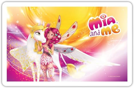 Spreadshirt Mia and Me Elfe Mia und ihr Einhorn Onchao Sticker Aufkleber, 10 x 10 cm, Weiß glänzend