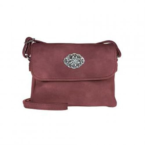 Steinnacher Schumacher Trachtentasche bordeaux Metallornament Edelweiß Dirndltasche Lederimitat