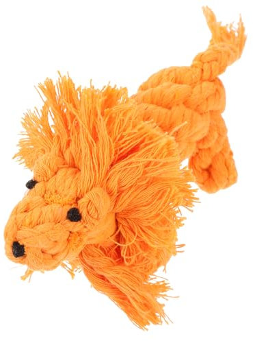 GRIRIW Chew Toy for Dogs Lion Design Cotton Rope Woven Dog Molar Toy Bite-resistant for Pet Training