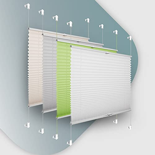 Plissee ohne Bohren Klemmfix 110x130cm(BxH) Weiß Jalousie Sonnenschutz Easyfix Faltrollo Lichtdurchlässig Rollo für Fenster & Tür