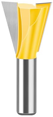 Boxonly Straight Cut Router Bit Milling Cutter Cutting Dovetail Bit 1/2 Inch Shank,1-1/4 Cut Diameter Wood Cutting Trimming Cutter Double Flute Straight Grooving Bits for Woodworking Dovetail Bit