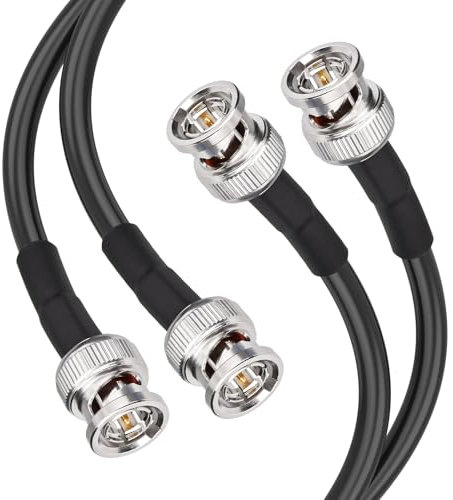 Superbat Cavo SDI 6G 30cm BNC Maschio a Maschio Cavi RG59 75Ohm Doppia Schermatura per Camera Audio Oscilloscopio BMCC Telecamera Video Supporta HD-SDI 3G-SDI 4K(2 pezzi)