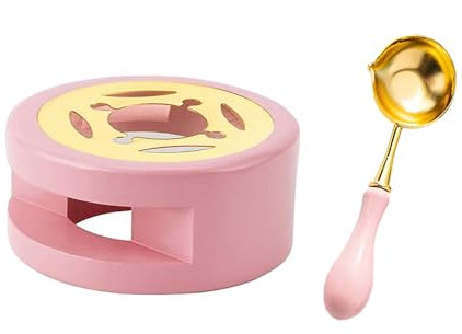 Bailinks Wax Seal Stamp Kit - Elegant Wax Seal Warmer with Melting Spoon, Ideal for Melting Sealing Wax Beads and Sticks, Perfect for Crafting Beautiful Envelopes and Decorative Gifts (Pink)
