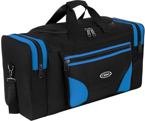 Sporttasche, Reisetasche und Fitnesstasche für Damen und Herren- Tainingstasche, Gym Bag (Blau, L 90 x B 31 x H 37 cm (ca.100 L))