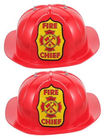 IMIKEYA 2stücke Feuerwehrhelm Für Junge Mädchen Roter Feuerwehrmann-kostümhut Junge Mädchen-feuerwehrhelm Aus Kunststoff Feuerwehrhelm Für Rollenspiele Feuerwehrmann-anziehhut Für