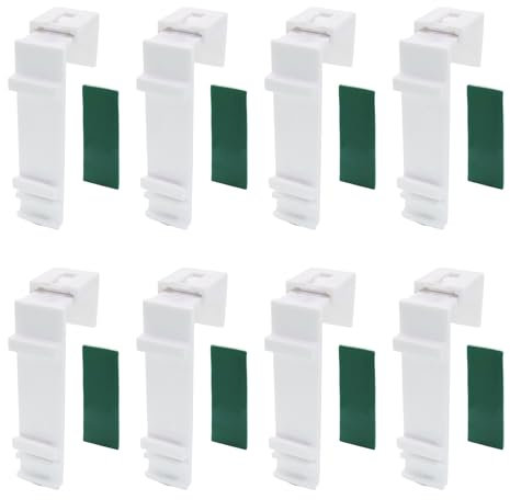 8 PCS Supporti a Morsetto Per Doppio Compatibile con Klemmfix, Supporti a Morsetto Lungo per Tende a Rullo Doppie, Morsetti Lunghi per Fissaggio, Facili da Installare Senza Forare