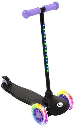 MoVe Tilt & Glo 3 Wheel Scooter with Light Up Wheels | Kids Push Tri Scooter | Adjustable Handlebar |