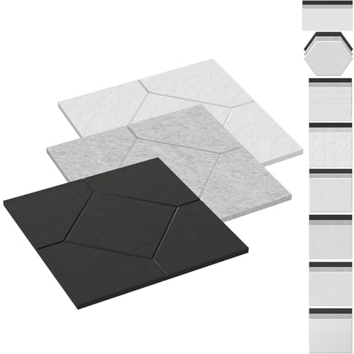 UISEBRT 3D Akustikpaneele Selbstklebend, Schallschutz Schallabsorber Wandpaneele Schalldämmung Wandverkleidung für ruhige Räume, Akustische Behandlung Schallschutzplatten, Weiß Rautenform
