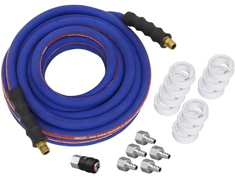 Sealey 15m x 13mm Extra-Heavy-Duty High Flow Air Hose Kit with Couplings - AHK05