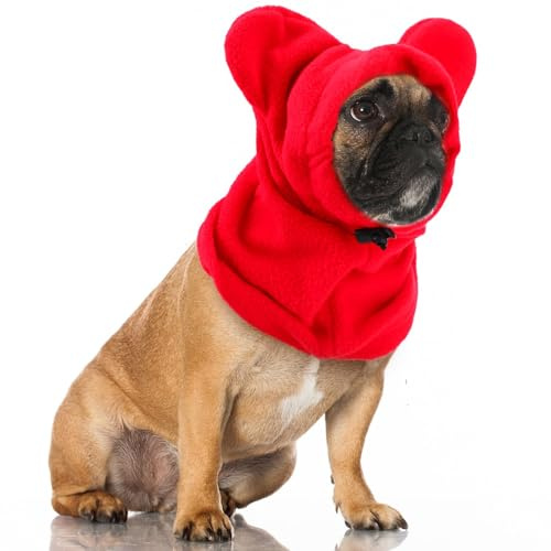 Warme Hundehut Plüsch Hunde Mütze Beruhigende Ohrenschützer Hundemütze für Haustier Winter Warmer Halten Hundehüte Kätzchenhut mit Leise Ohrenschützern Kapuzenpullover M (Rot)