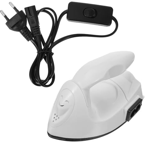 NUOBESTY Mini prensa caliente portátil plancha eléctrica compacta para transferencia térmica DIY vinilo perlas para planchar y diamantes de imitación antisobrecalentamiento con base antiaceite