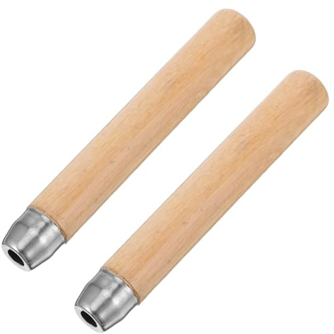 BAZEITFLOW - Juego de 2 asas de lima de madera maciza de 8 mm con agujero redondo, mango ergonómico para herramientas de carpintero, accesorio versátil para limas de madera DIY