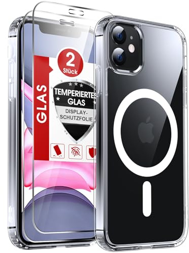 LeYi Cover Magnetica per iPhone 11 con 2 Pezzi Vetro Temperato(Trasparente) | Custodia [Compatibile con MagSafe] Protezione Fotocamera TPU Bumper Antiurto Protettiva Originale Case per Telefono iPhone 11