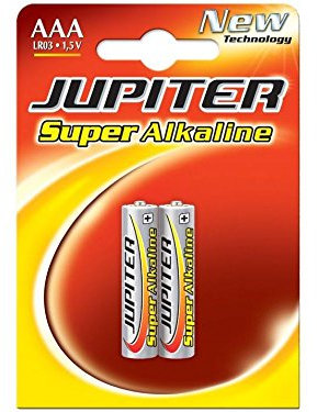 JUPITER Pila ALC. LR03 Blister 2 UDS. (318993), Negro, Estandar