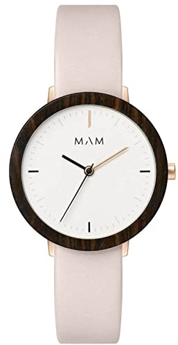 Mam relojes ferra Damen Uhr analog Japanisches Quarzwerk mit Leder Armband 636