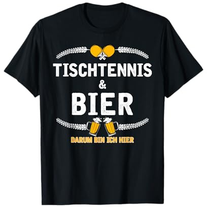 Tischtennis Und Bier T-shirt | Witziges Bier Party Geschenk T-Shirt