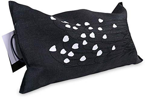 Original finnisches Saunakissen 40 x 22 cm von Pikkupuoti Oy - Made in Finland - Reisekissen 100% Leinen antibakterielle Kunststofffüllung Kopfstütze Wellness Nackenstütze (Suovilla - anthrazit)