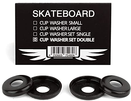 Skateboard Hardware Cup Washer 2er Set schwarz - Kingpin Scheiben Set für 2 Achsen