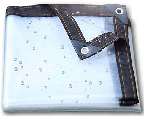 FOGUO Lona De Proteccion Transparente 3x4m, Lona Impermeable Exterior Transparente, Lona para Piscina Rectangular con Ojales, Cubierta Impermeable, 0,13 Mm De Espesor