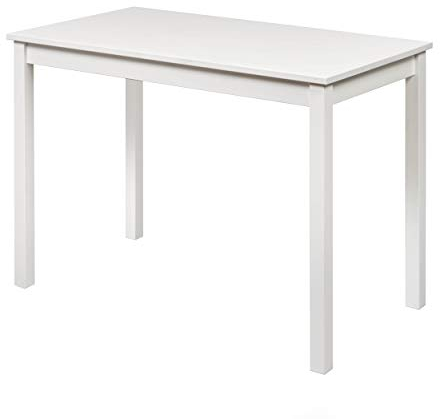 hagge home Skandinavisch Holz Tisch Schreibtisch Kleiner Tisch Esstisch Computertisch Küchentisch Office Desk PC Tisch Homeoffice Esszimmertisch Wohnzimmertisch Arbeitszimmertisch 110x60 Weiß