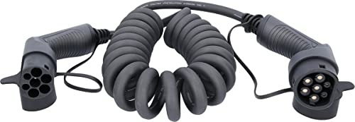 KS Tools 117.7385 efuturo link Spiral-EV-Ladekabel Typ 2 | 22 kW | 400 V dreiphasig 32A | Typ 2 auf Typ 2 | 5 Meter