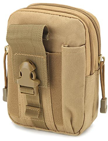 TRIWONDER Erste Hilfe Taktische Hüfttaschen, Militär Kompakt EDC Handytasche, Molle Klein Tasche für Camping Wandern Jagd (Khaki)