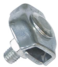 Amig - Pack de 2 Sujetacables Planos Simples de Acero Zincado Mod.30105 para Aparejar Cuerdas, Cables o Alambres Metálicos, Perrillos o Abrazaderas Ajustables de Tuerca, Plateado, Medida: Ø 3 mm