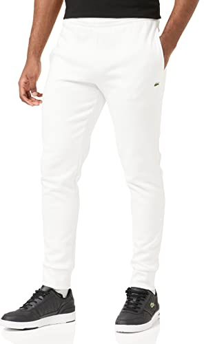 Lacoste Herren Jogginghose XH9624, Männer Freizeithose,Sweatpants,Loungewear,Homewear,Slim Fit,Weiß,6 (XL)