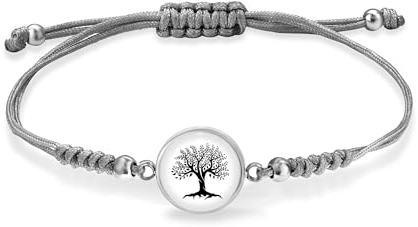 Miss Lovie Armband Lebensbaum Damen Stoff Baum Des Lebens Mädchen Silber Mit Edelstahl Cabochon Anhänger