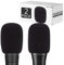 Geekria Creators Lot de 2 Pare-brises en Mousse compatibles avec Shure SM48, SM58LC, Beta 57A, Beta 58A pour Microphone Anti-Pop Protection Contre Le Vent, Filtre en Mousse éponge (Noir/Lot de 2)