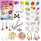 GirlZone Shrink Me Craft Kit, Erstellen Sie Schrumpf Kunst mit Schrumpffolie, Schlüsselanhänger, Armbänder, Vorgedruckte Schrumpfblätter, Lustige Geschenkidee, Zum Basteln für Kinder
