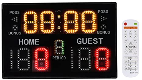 Fockety Elektronische Anzeigetafel, LED-Tischplatte, Tragbare Digitale Anzeigetafel mit Fernbedienung und 11 Ziffern, Multisport-Indoor-Anzeiger für Basketball, Volleyball, Tischtennis